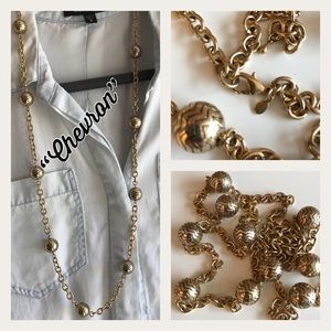 Premier Design Chevron Gold Necklace Long